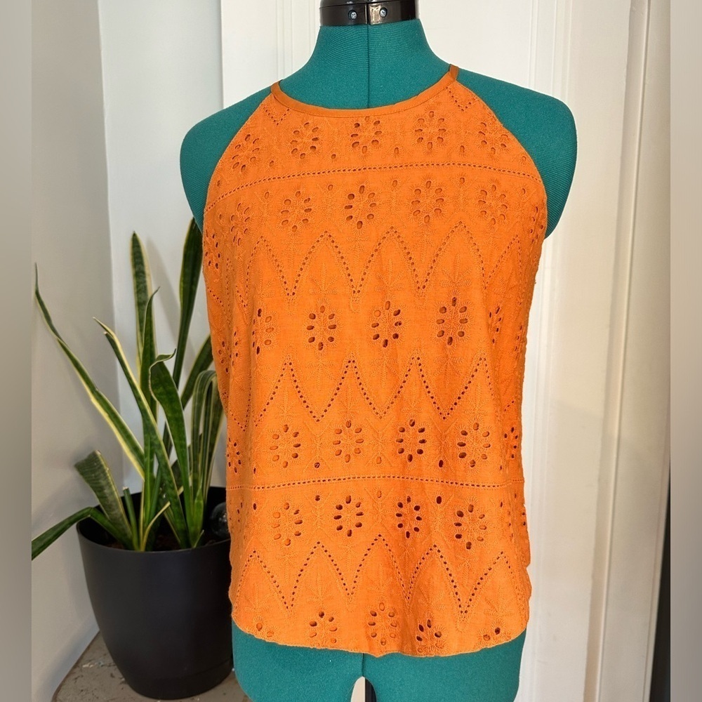 NWT Grace & Emma Try to Impress YALA EYELET TANK, Rust small
